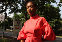 Load image into Gallery viewer, THE TUNIC NECK DRESS - Midi pencil dress with bishop sleeves