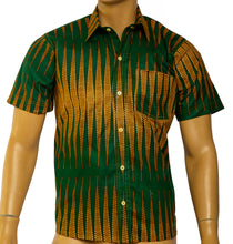 Load image into Gallery viewer, NKRUMAH SHORT SLEEVE – Men’s African wax print short sleeve shirt