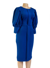 Load image into Gallery viewer, GAIL BLU – Blue stretchy midi dress