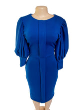 Load image into Gallery viewer, GAIL BLU – Blue stretchy midi dress