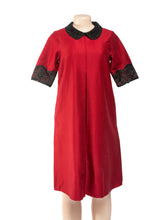 Load image into Gallery viewer, INVERTED DRESS – Wine piqué dress with beaded collar