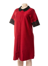 Load image into Gallery viewer, INVERTED DRESS – Wine piqué dress with beaded collar