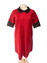 Load image into Gallery viewer, INVERTED DRESS – Wine piqué dress with beaded collar