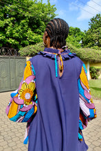 Load image into Gallery viewer, THE WAXY BISHOP SLEEVE DRESS - Blueblack A line dress with pocket