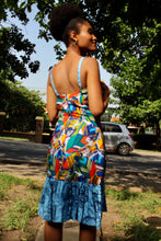 Load image into Gallery viewer, THE RAINBOW STRAP DRESS -  Multi colored wax print dress
