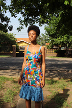 Load image into Gallery viewer, THE RAINBOW STRAP DRESS - Multi colored wax print dress