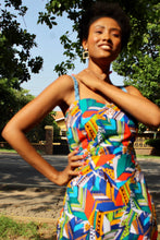 Load image into Gallery viewer, THE RAINBOW STRAP DRESS - Multi colored wax print dress