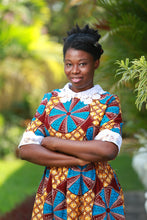 Load image into Gallery viewer, NANS WAX COLLAR DRESS- Ankara with Collar Gathered Dress
