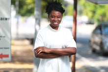 Load image into Gallery viewer, INVERTED DRESS – Wine piqué dress with beaded collar