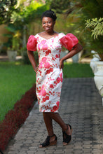 Load image into Gallery viewer, The Wedding Guest Dress- Off-shoulder Brocade and organdy sleeves dress