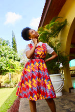 Load image into Gallery viewer, THE RAINBOW PLEATED DRESS - Sleeveless Pleated Wax Dress with pockets.