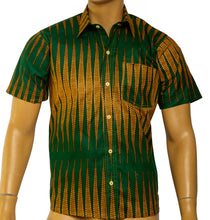 Load image into Gallery viewer, NKRUMAH SHORT SLEEVE – Men’s African wax print short sleeve shirt
