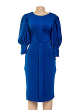 Load image into Gallery viewer, GAIL BLU – Blue stretchy midi dress
