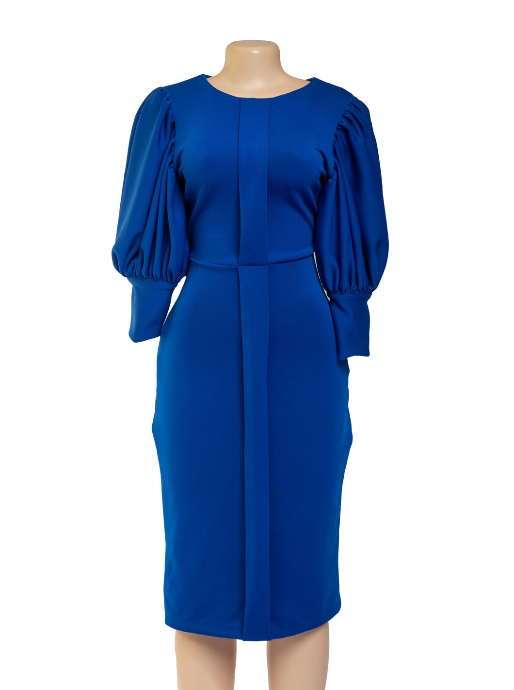 GAIL BLU – Blue stretchy midi dress
