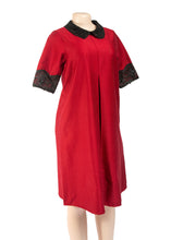 Load image into Gallery viewer, INVERTED DRESS – Wine piqué dress with beaded collar
