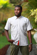 Load image into Gallery viewer, PAPS CHINOS WHITE AND RED SHORT SLEEVES SHIRT
